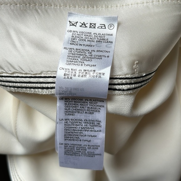 REISS Pant CARLIE MID RISE WIDE LEG TROUSERS Cream Career Sz 14 NEW - Picture 13 of 16